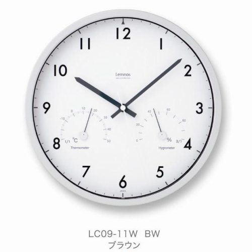 Lemnos レムノス 掛け時計 電波時計 温湿度計付 Air clock エアークロック LC09-11W タカタレムノス｜a-plus-i｜03