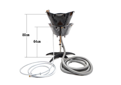 軽量 折りたたみシャンプーチェア II オットマン付き＋ワンシャンAタイプ 5mホースセット 家庭用 耐荷重 約100Kg ヘッドスパ 個人サロン 医療 福祉 介護 入浴 |  | 02