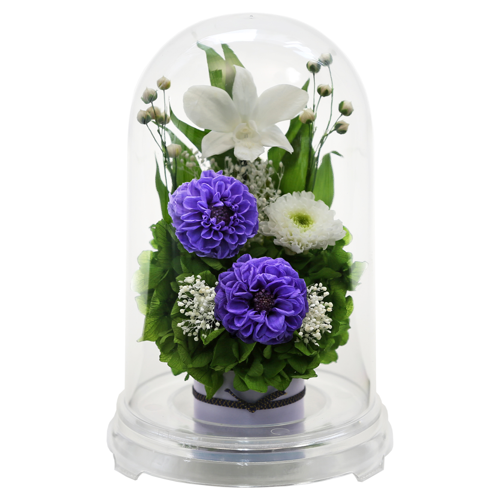 プリザーブドフラワー 仏花 ブリザードフラワ- 仏花 仏壇用 翌日配達 お供え 花 プリザーブドフラワー 仏花 ガラスドーム 供花 【お供え花ドーム】 | アートフォーシーズン | 06