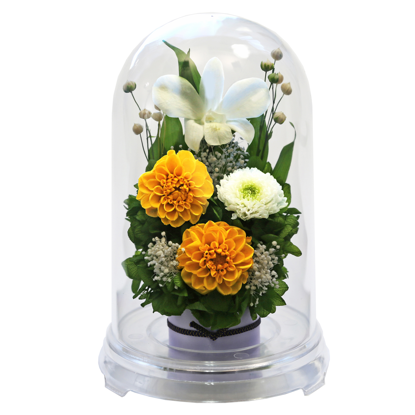 プリザーブドフラワー 仏花 ブリザードフラワ- 仏花 仏壇用 翌日配達 お供え 花 プリザーブドフラワー 仏花 ガラスドーム 供花 【お供え花ドーム】 | アートフォーシーズン | 05