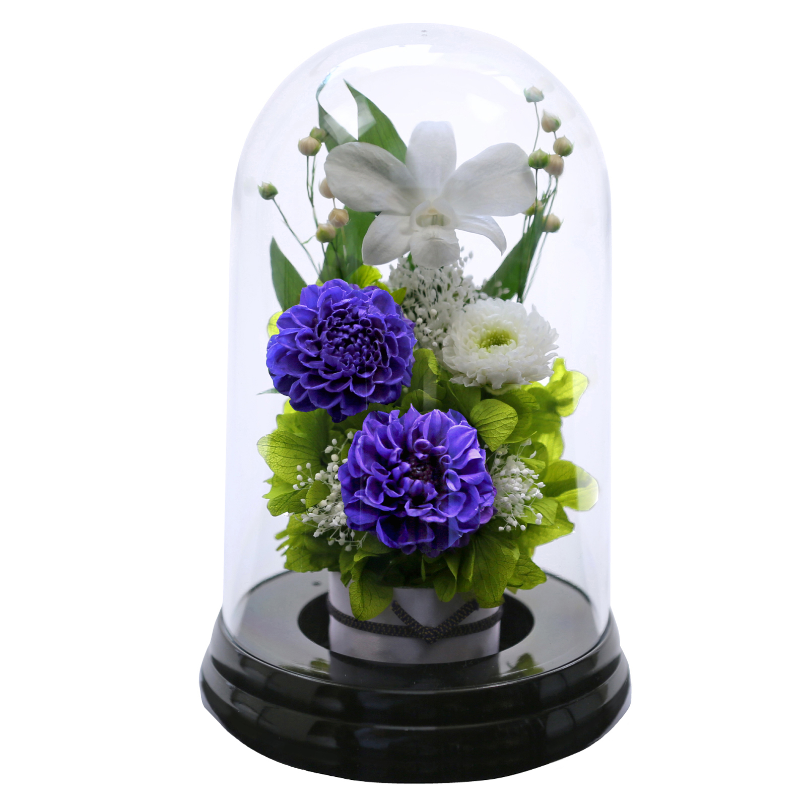 プリザーブドフラワー 仏花 ブリザードフラワ- 仏花 仏壇用 翌日配達 お供え 花 プリザーブドフラワー 仏花 ガラスドーム 供花 【お供え花ドーム】 | アートフォーシーズン | 03