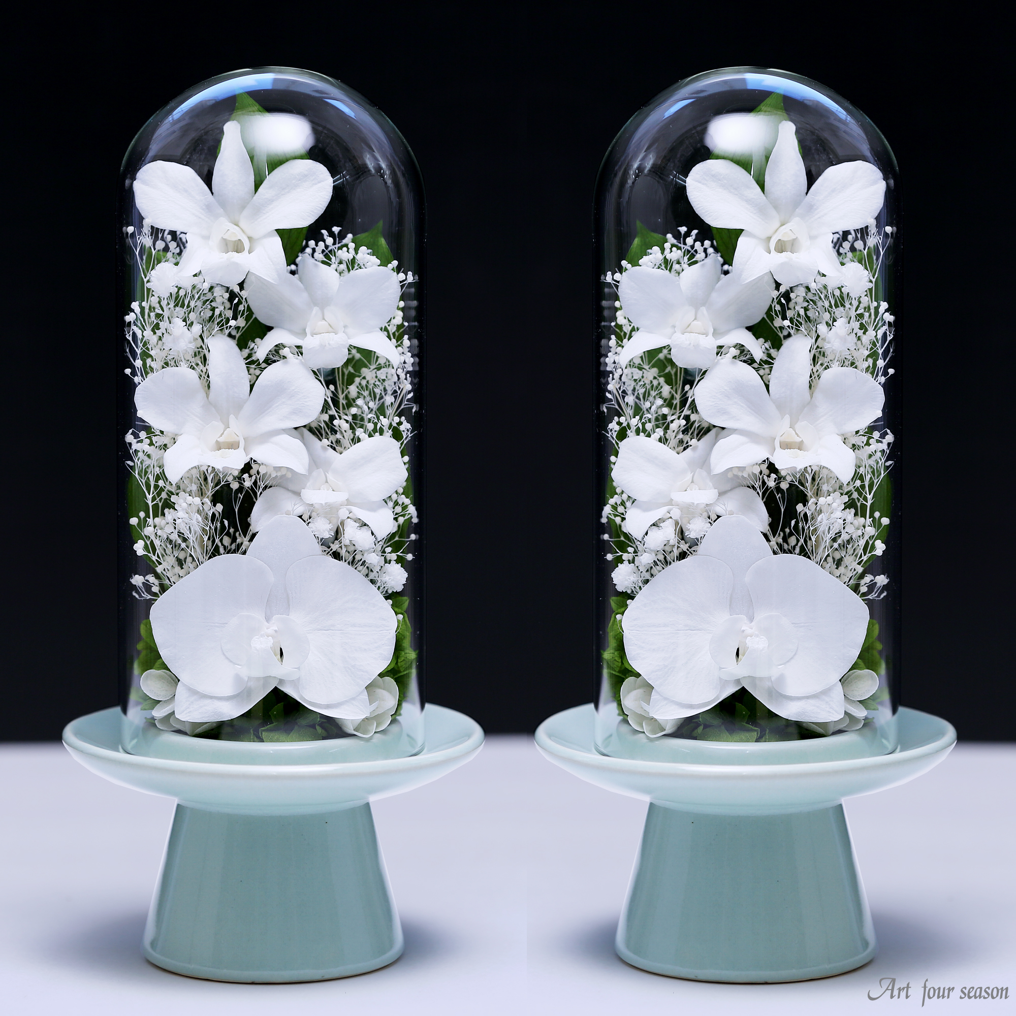 アートフォーシーズン 仏花 プリザーブドフラワー お供え 1対 ガラス
