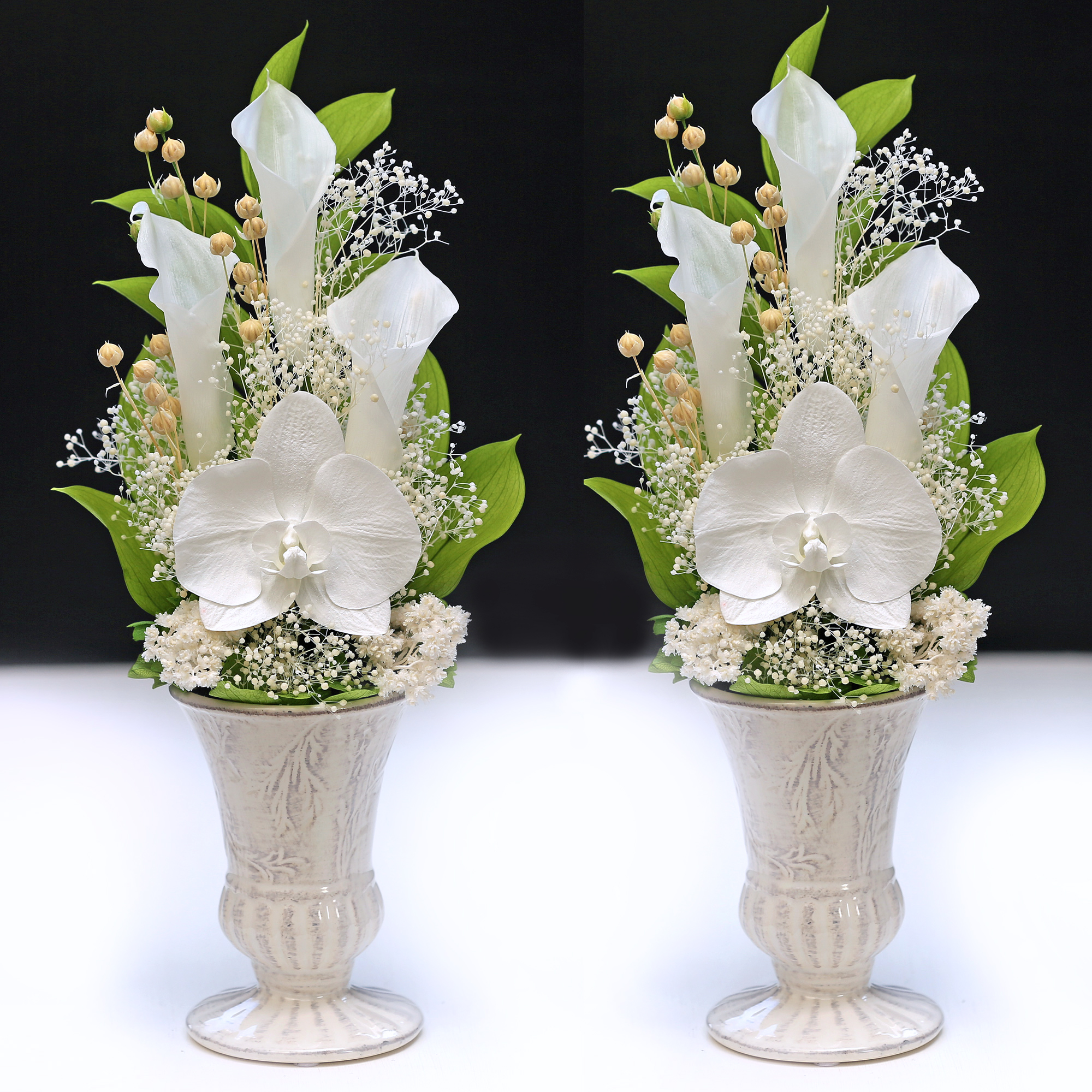 プリザーブドフラワー仏花 お盆 お供え花 お仏壇 新盆 花器一体型 アートフォーシーズン 仏花 プリザーブドフラワー お供え 1対 仏壇用