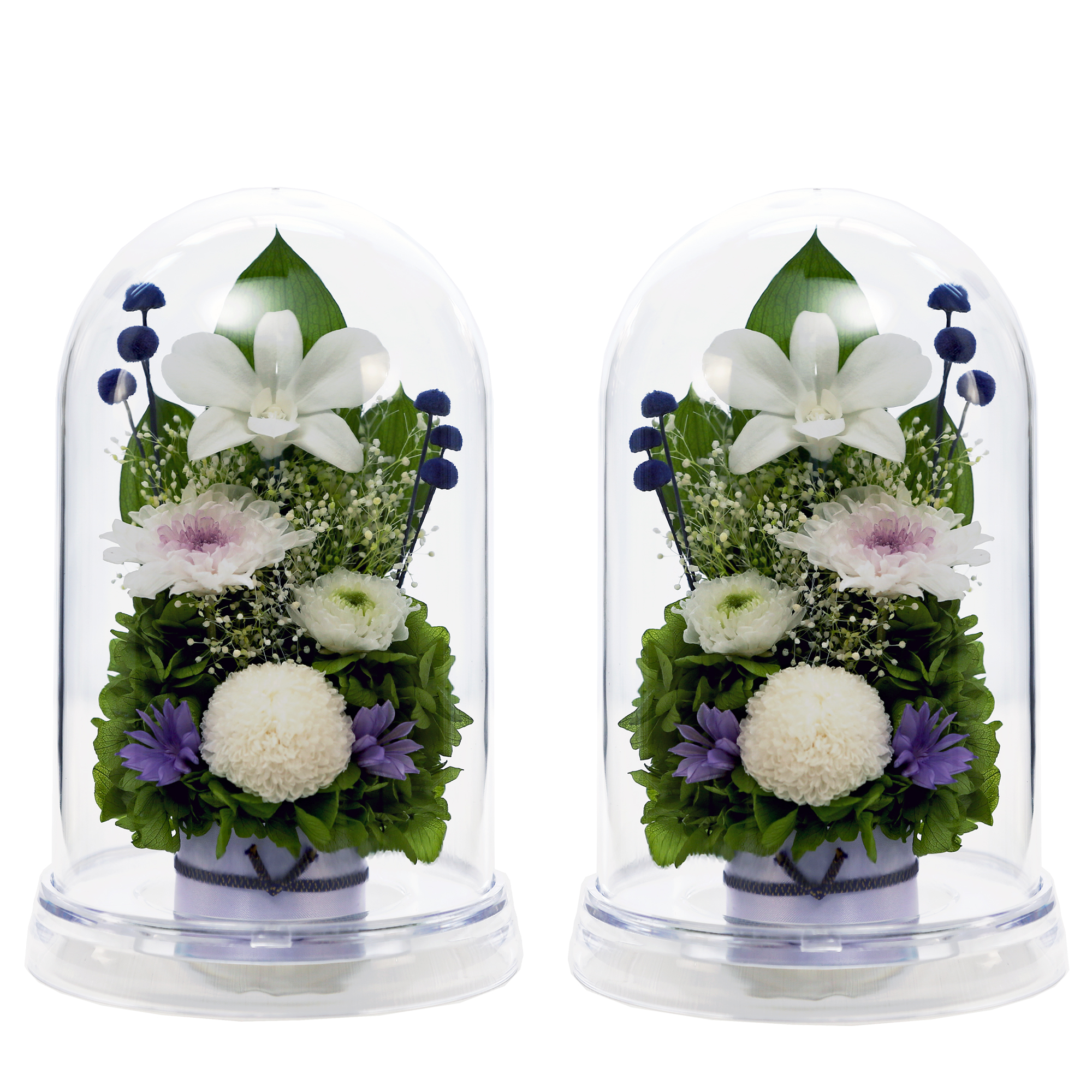 仏花プリザーブドフラワー 仏花 ブリザードフラワ- 仏花 仏壇用 仏花一対 枯れないお花 プリザーブドフラワー ドーム 【対デザイン マムドーム】 | アートフォーシーズン | 06