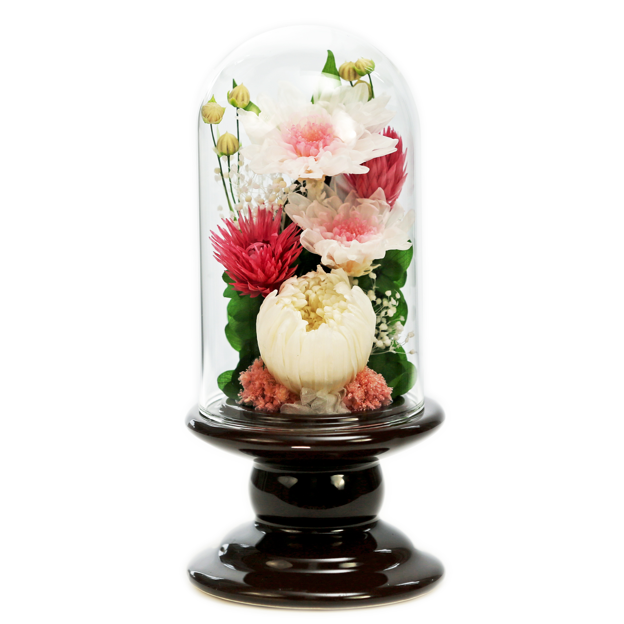 仏花プリザーブドフラワー 仏花 ミニ ガラス お供え花 ブリザードフラワー 花 仏壇 法事 アレンジメント アートフォーシーズン 【Mini輪菊Glass】 | アートフォーシーズン | 06