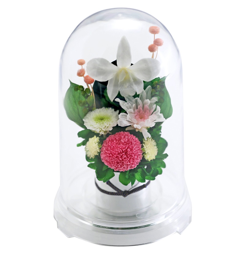 仏壇用 プリザーブドフラワー 仏花 新盆 初盆 マムドーム お供え花 プリザードフラワー 仏花 お悔やみ 花 法事 四十九日 アレンジメント アートフォーシーズン｜a4s｜02