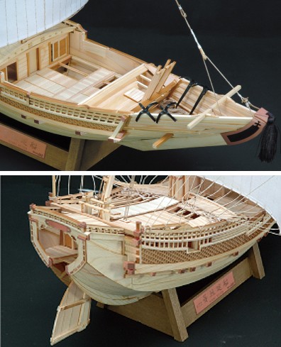 ウッディジョー/木製和船模型 1/72菱垣廻船（ひがきかいせん）+塗料