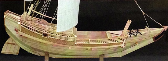 ウッディジョー/木製和船模型 1/72菱垣廻船（ひがきかいせん）+塗料