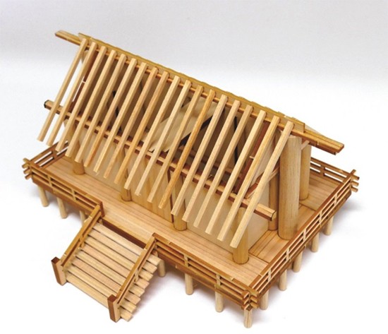 ウッディジョー/木製建築模型 1/150神明造り・神社 : アクア