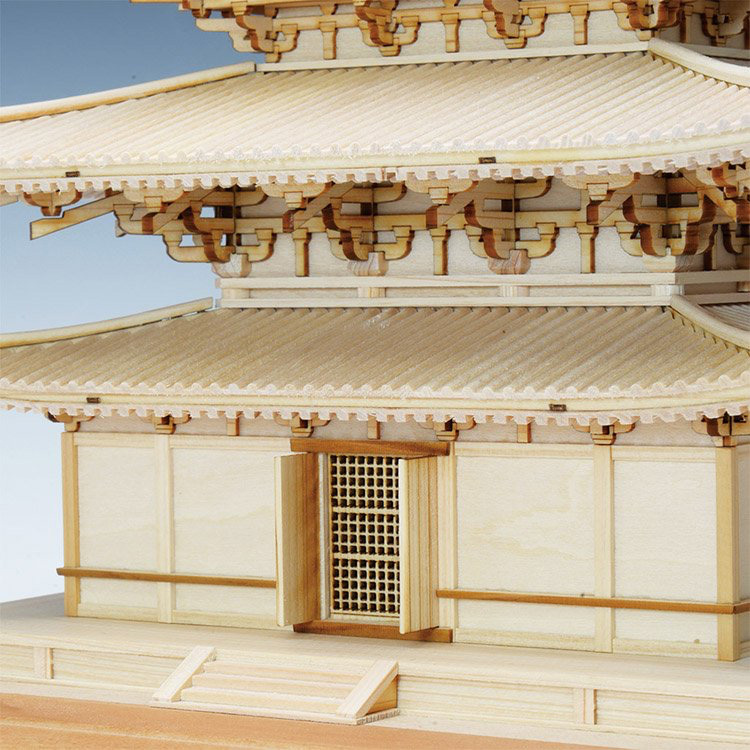 ウッディジョー/木製建築模型 薬師寺・東塔（1/75）+塗料セット