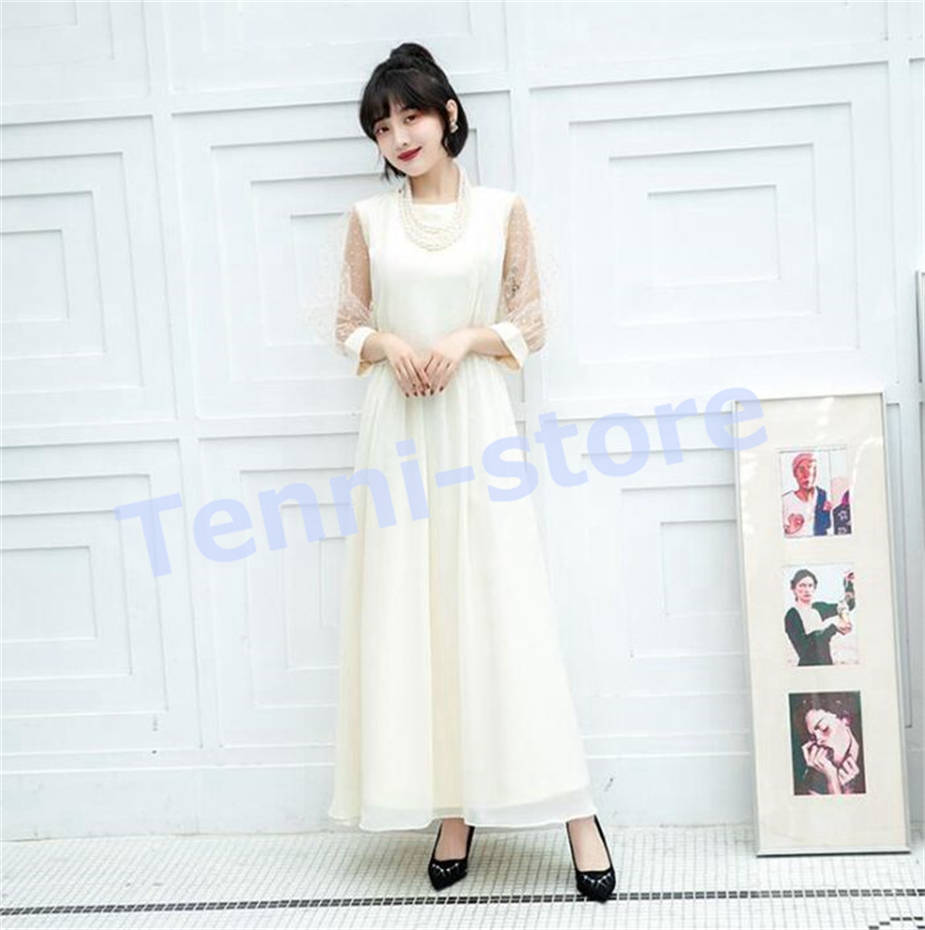 シフォンワンピース ひざ丈 長袖（サイズ（S/M/L）：～SS(XS)）の商品  