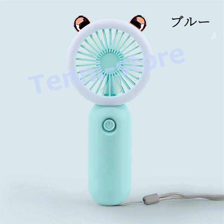 2025人気新作 LEDライト付き＆急速充電】ハンディファン ミニ扇風機 ネコ耳 空調・季節家電