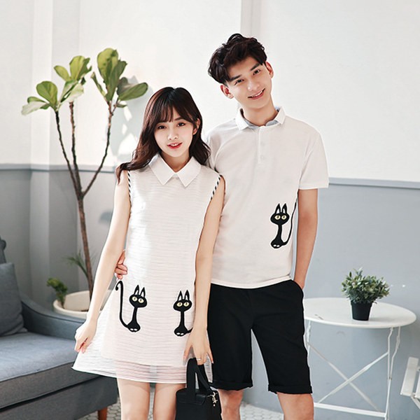 可愛い猫 ワンピース シャツワンピース レディース ポロシャツワンピース 春 ポロシャツ Aライン プチプラ海外レディース ファッション専門店 a Style