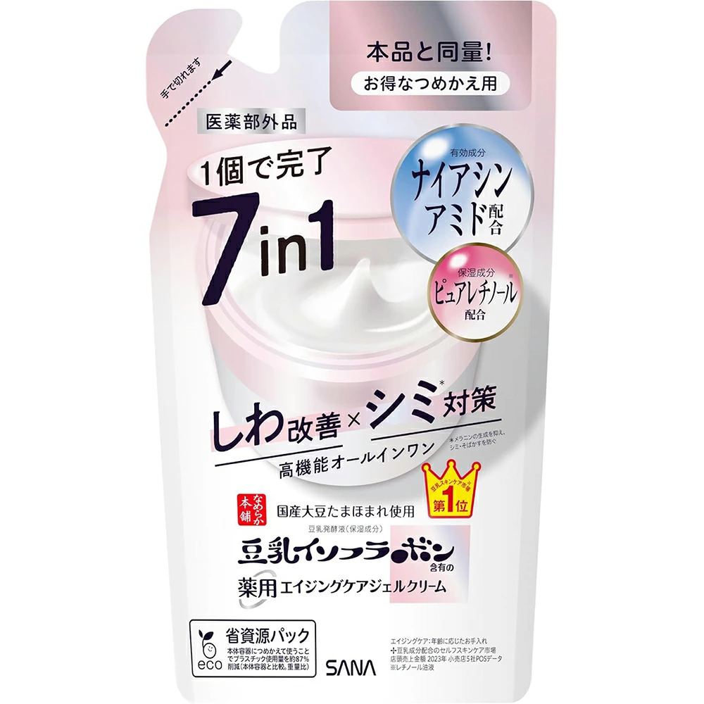 なめらか本舗 豆乳イソフラボン オールインワンジェル 詰め替え 全4 