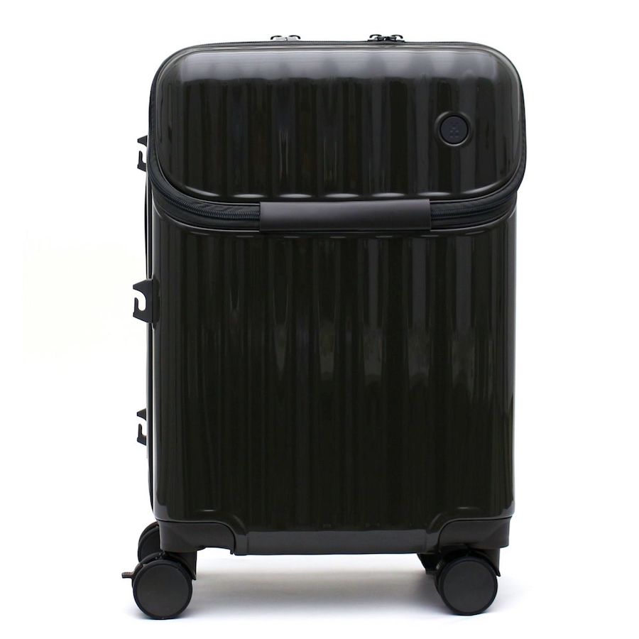上パカ スーツケース Mサイズ カップホルダー ストッパー 1年保証付き ジッパータイプ 双輪 ハピタスプラス HPL2302-M｜aaminano｜03