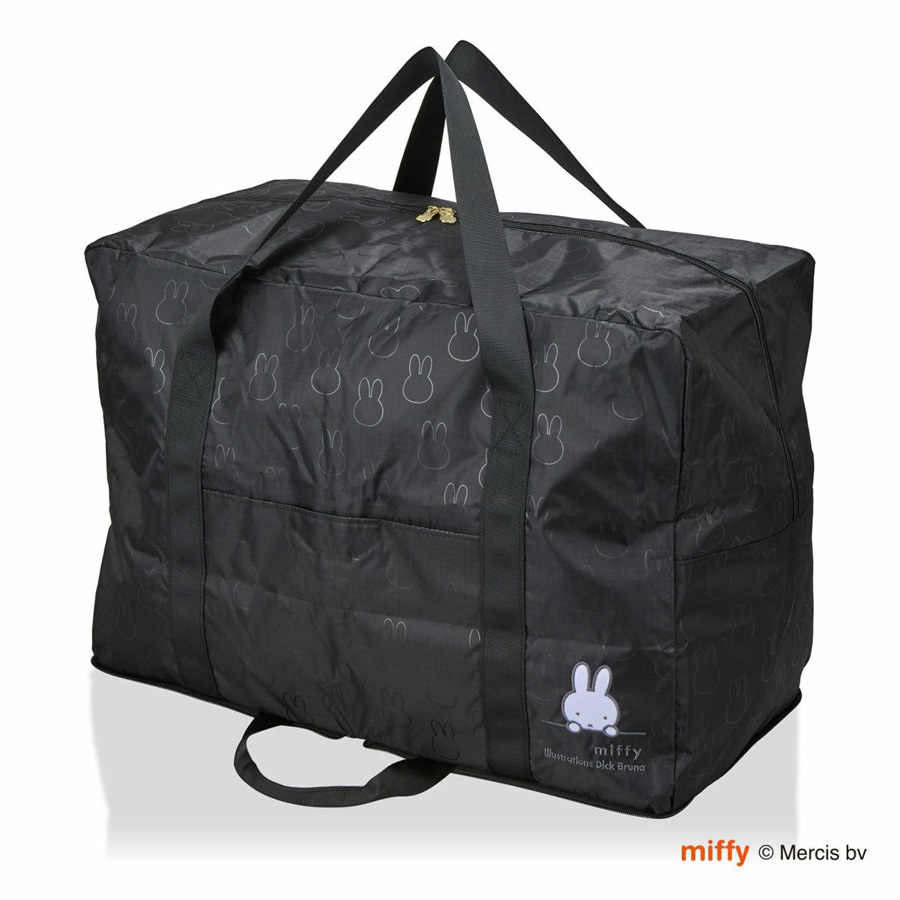 Miffy（ミッフィー） 大型 折りたたみボストンバッグ 65L ブラック