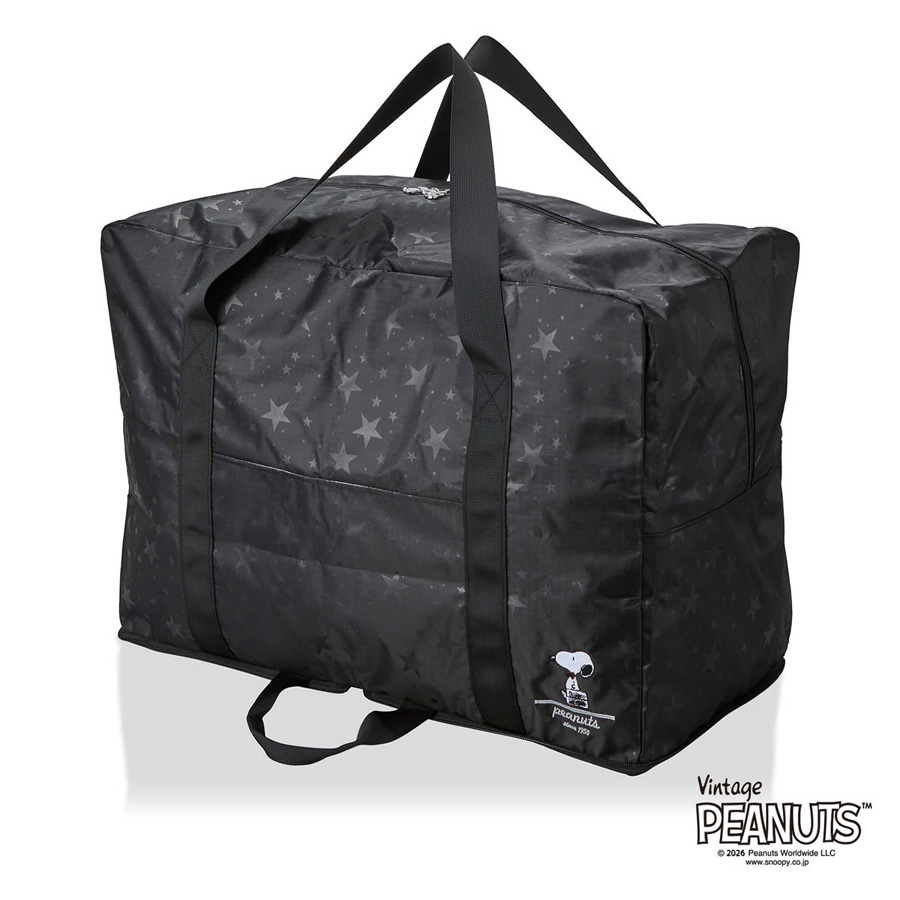 Vintage PEANUTS PEANUTS 大型 折りたたみボストンバッグ 65L ブラック
