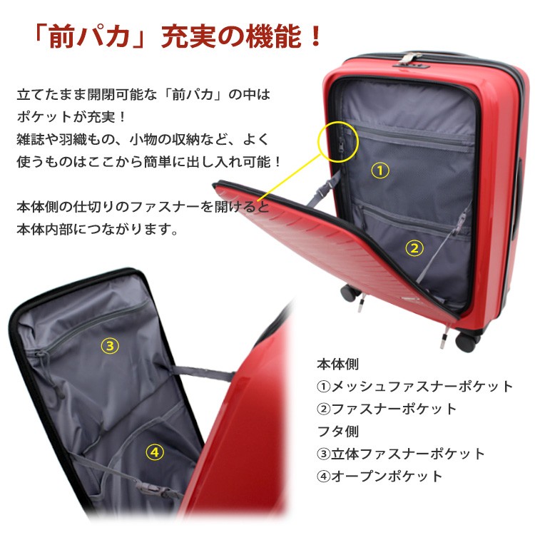 ユーラシア スーツケース ≪GRE2175≫ 70cm GREENWORKS フロント