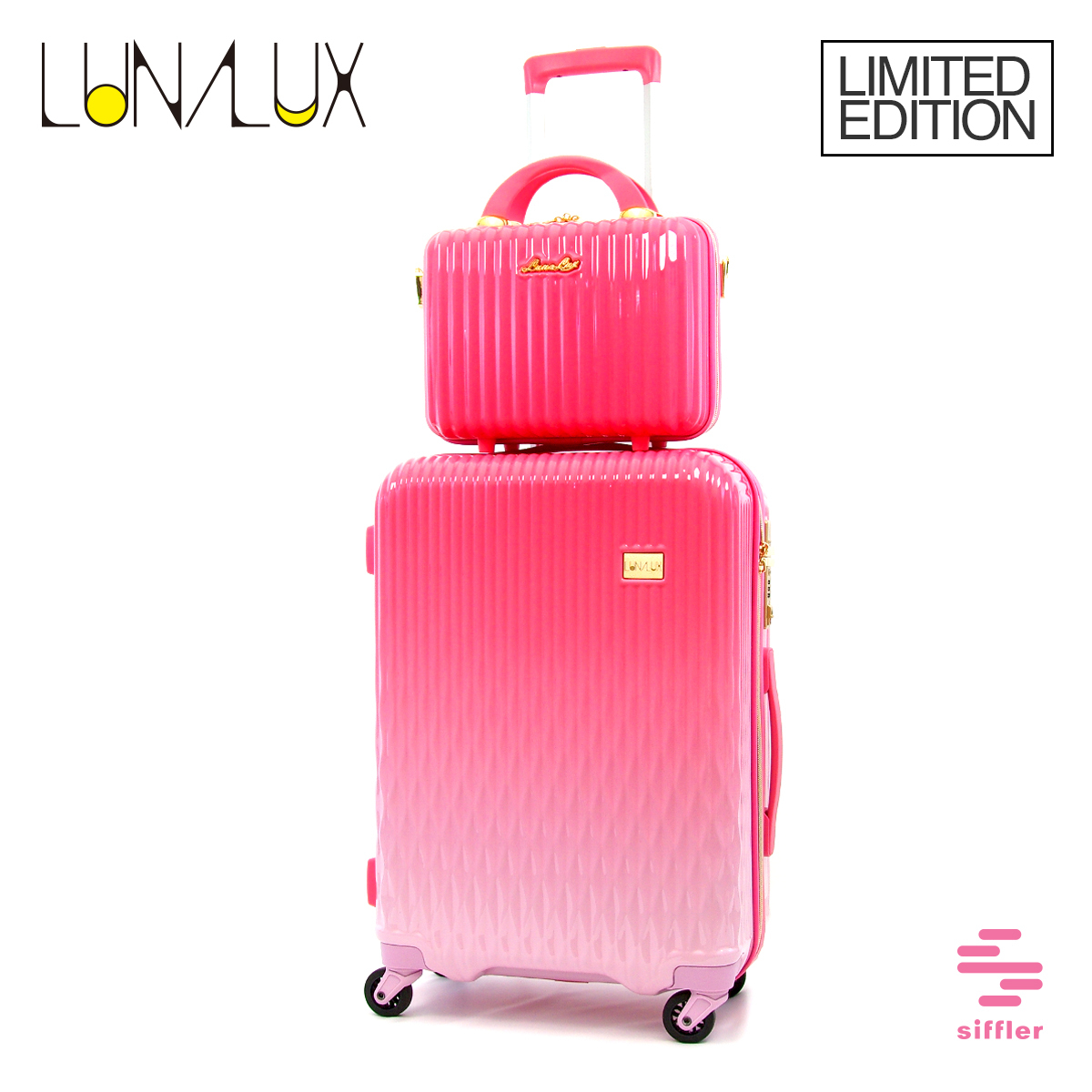 スーツケース Mサイズ ミニトランク付 グラデーションカラー かわいい シフレ LUNALUX ルナルクス LUN2116-55