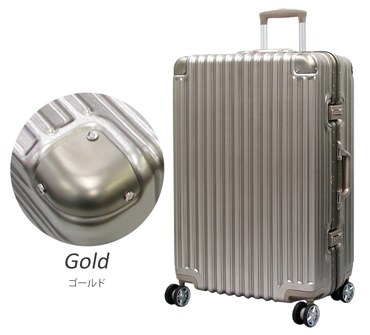30%OFF アウトレット スーツケース LLサイズ 約7日〜長期向き フレームタイプ TSAロック アルミ調のヘアライン・エンボス加工  TRIDENT TRI1030-67｜aaminano｜03
