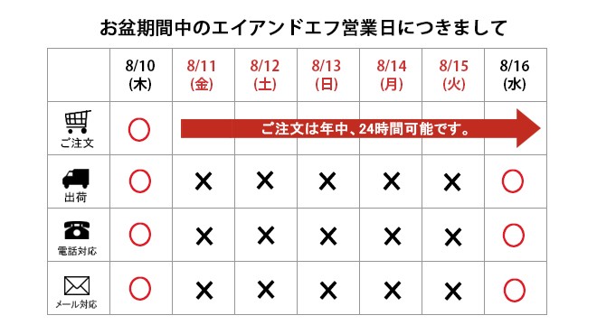 お盆休みのお知らせ