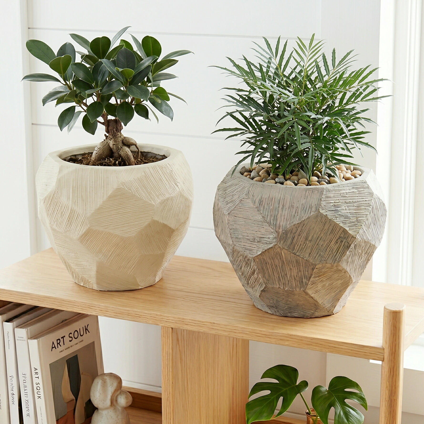 植木鉢 おしゃれ ファセットサークルM(2色) 最大外径29cm 9号(7号用