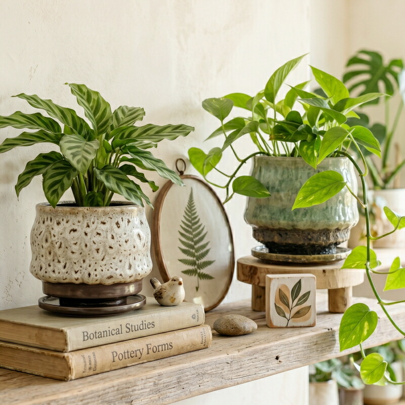 植木鉢 おしゃれ 陶器鉢 エマールラウンドポットL (2色) 胴部最大外径