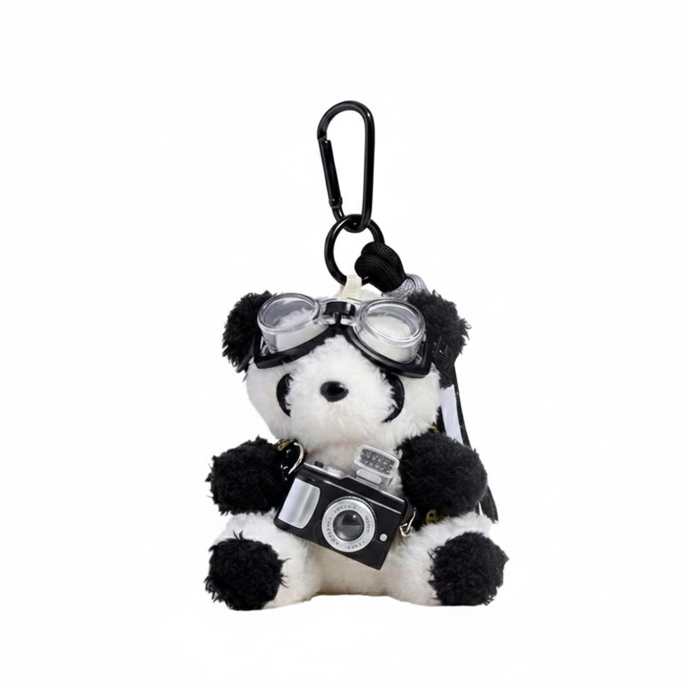 バッグチャーム ぬい撮り 光るカメラ付き ゴーグル くま パンダ