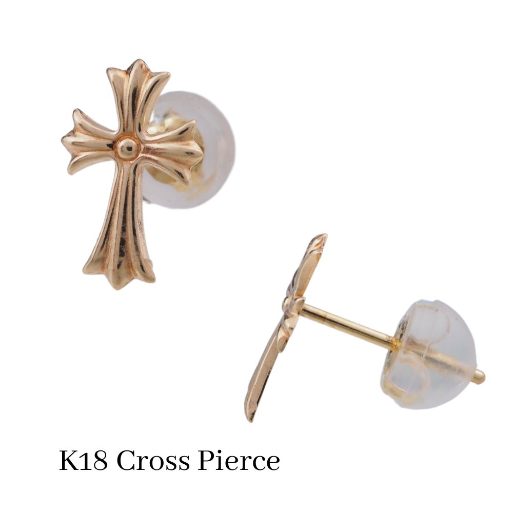 ピアス メンズ 18金ピアス K18ピアス クロスピアス k18 18k 高級