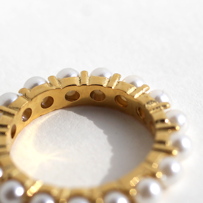 リング 指輪 レディース パール 淡水  ステンレス つけっぱなし おしゃれ 誕生日プレゼント 女性 40代 50代 20代 30代 フルエタニティ 重ね付け | ブランド登録なし | 10