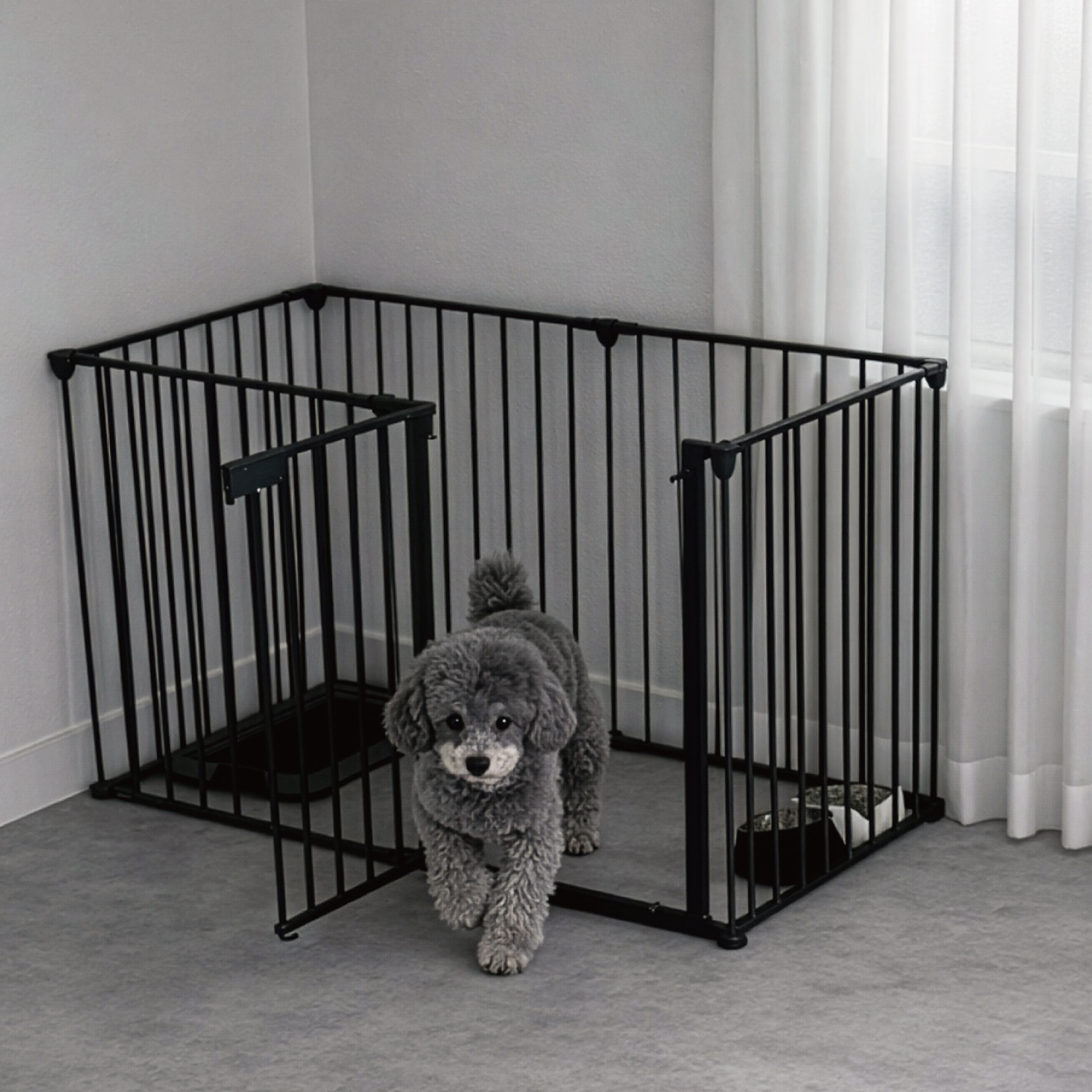 ペットサークル スチール製 選べるサイズ 高さ73.5cm 折りたたみ 犬用 中型犬 小型犬 おしゃれ レイアウト自由 ペットケージ 犬 |  | 02