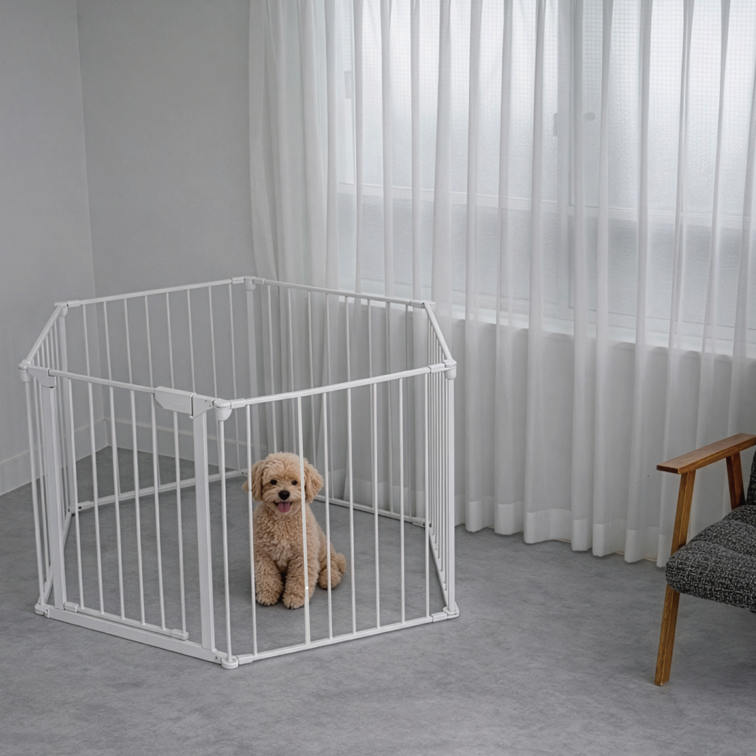 ペットサークル スチール製 選べるサイズ 高さ73.5cm 折りたたみ 犬用 中型犬 小型犬 おしゃれ レイアウト自由 ペットケージ 犬 |  | 01