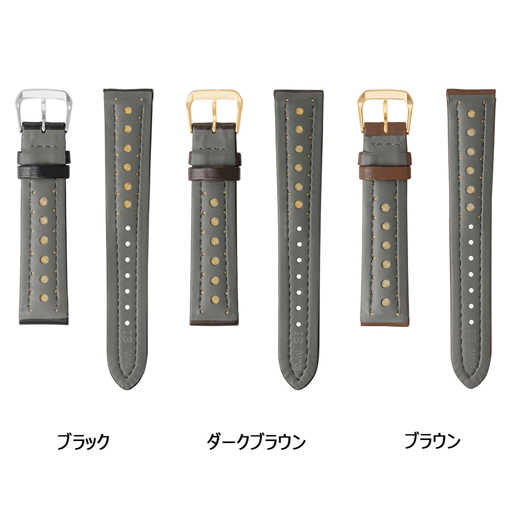BAMBI（バンビ） 腕時計 ベルト 時計 バンド 牛革 クイックドライ 18mm