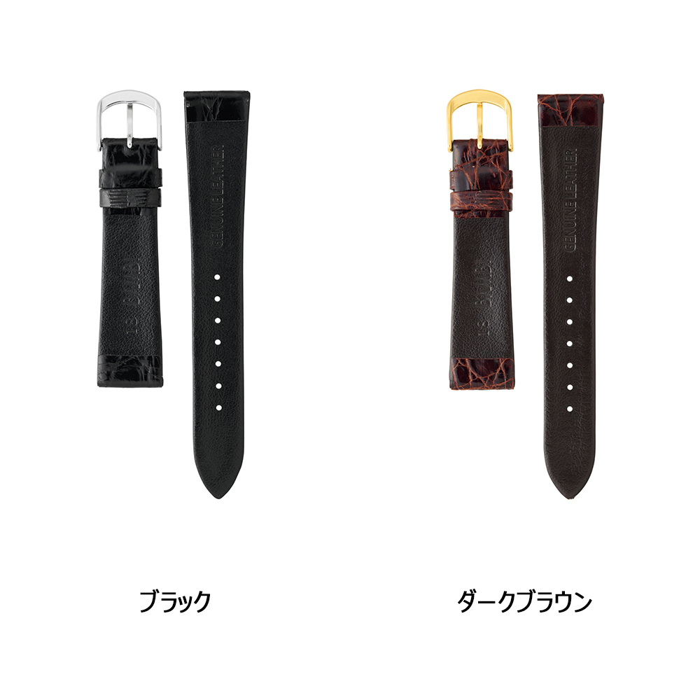 腕時計 ベルト 時計 バンド BAMBI バンビ ワニ カイマン 16mm