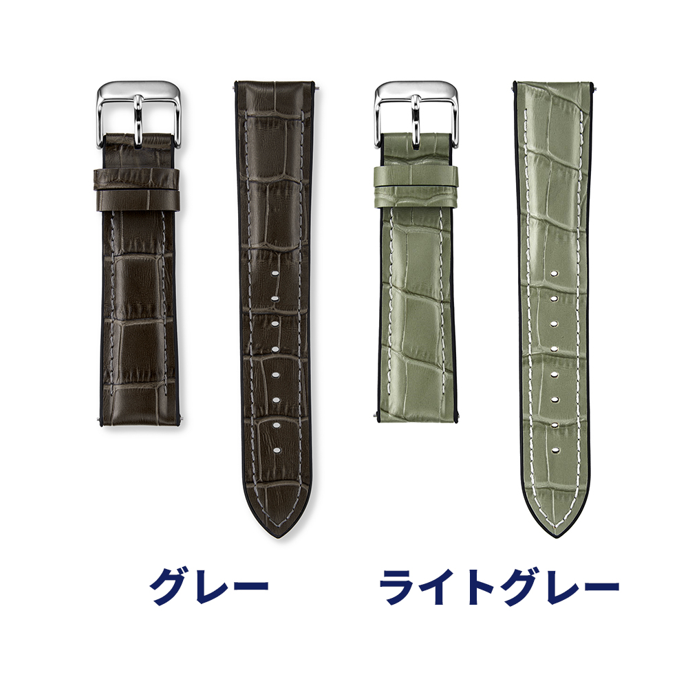 牛皮革&裏材シリコン 時計ベルト 18...の詳細画像2