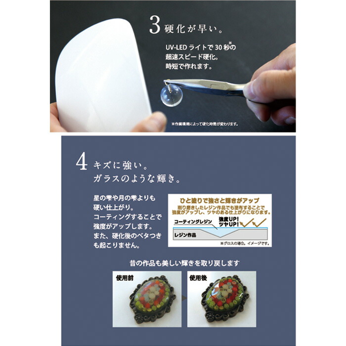 PADICO レジン液 UV-LEDコーティングレジン 星の雫 グロス 30g 403366