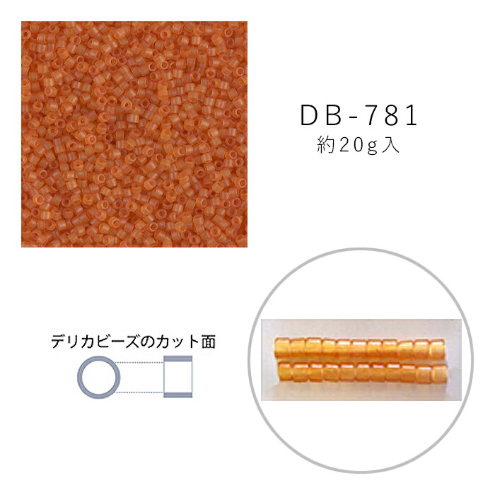 MIYUKI デリカビーズ DB-781 ツヤ消 イエロースキ着色 20g