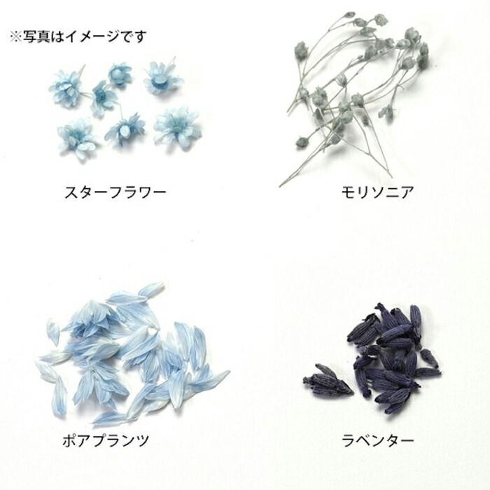 レジンクラフト リアルミックスフラワー ブルー メール便/宅配便可 rs