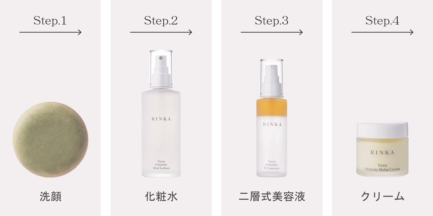 RINKA ユズ オーガニックスキンケア4点セット（10％OFF） 国産 無添加