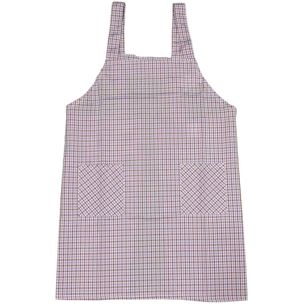 ボーイズガールズキッズチェック柄給食エプロン 110cm 130cm 150cm