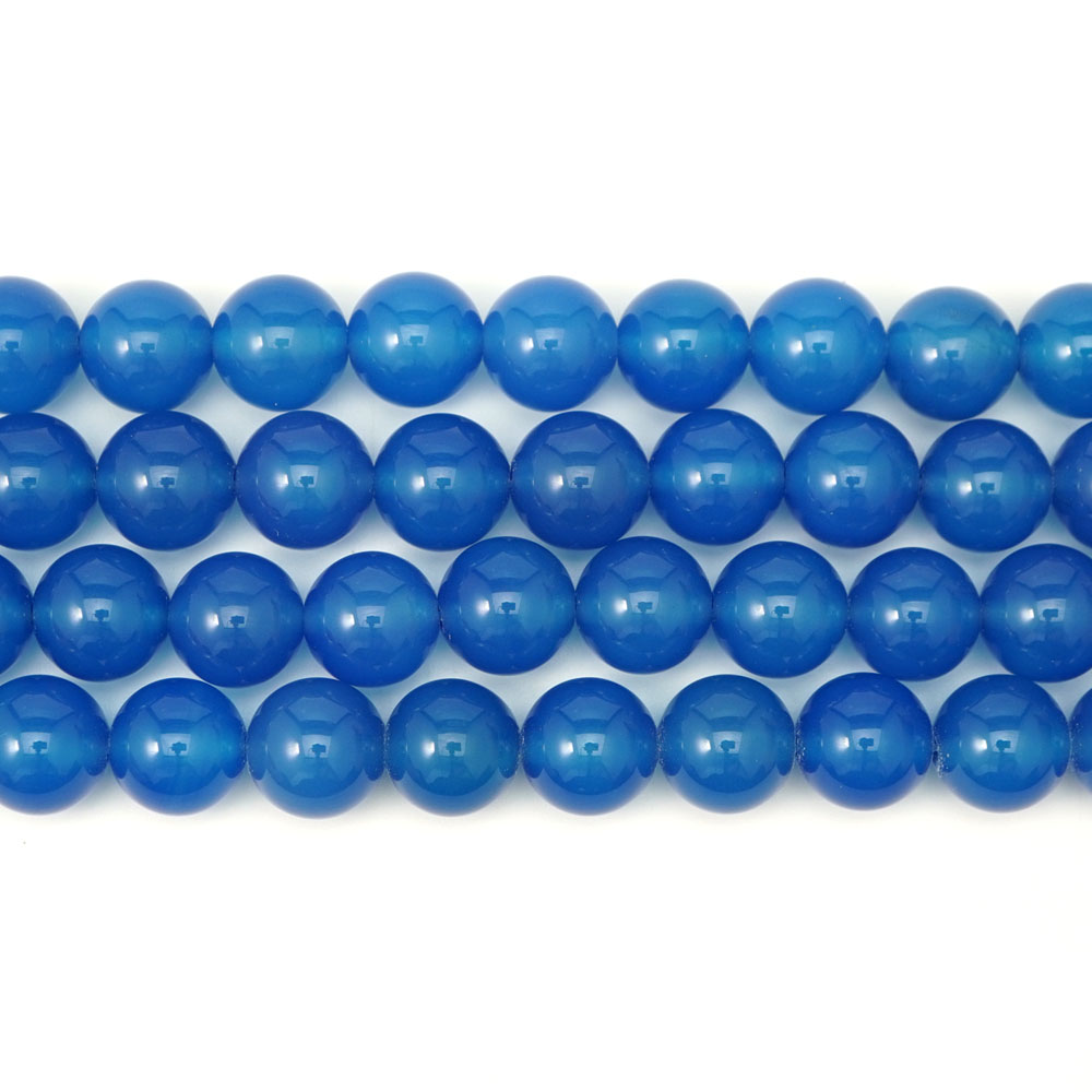 ブルーアゲート 12mm 丸玉 ビーズ 連売り 約38cm 青瑪瑙 メノウ 天然石 