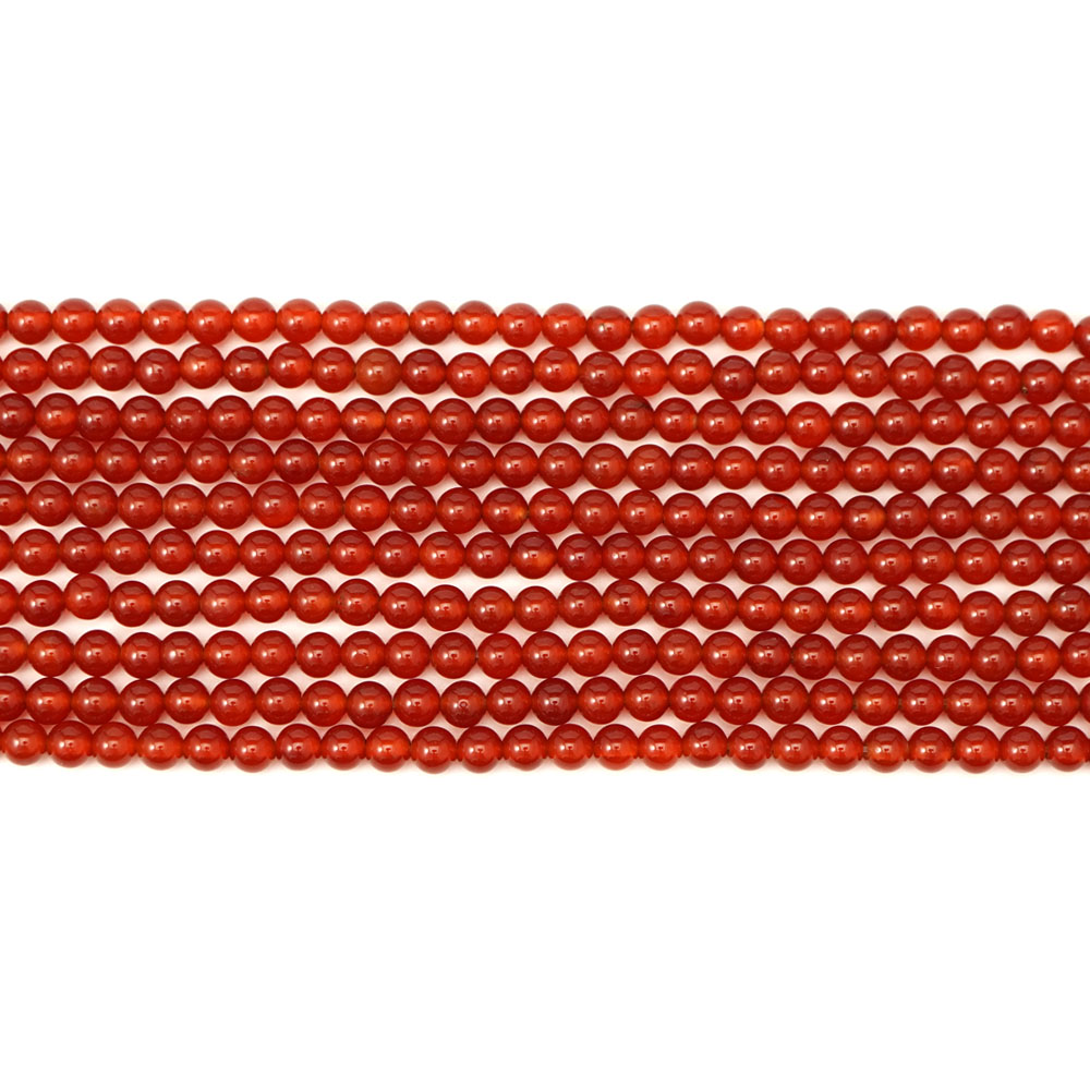 レッドアゲート 4mm 丸玉 ビーズ 連売り 約38cm 赤瑪瑙 メノウ 天然石 