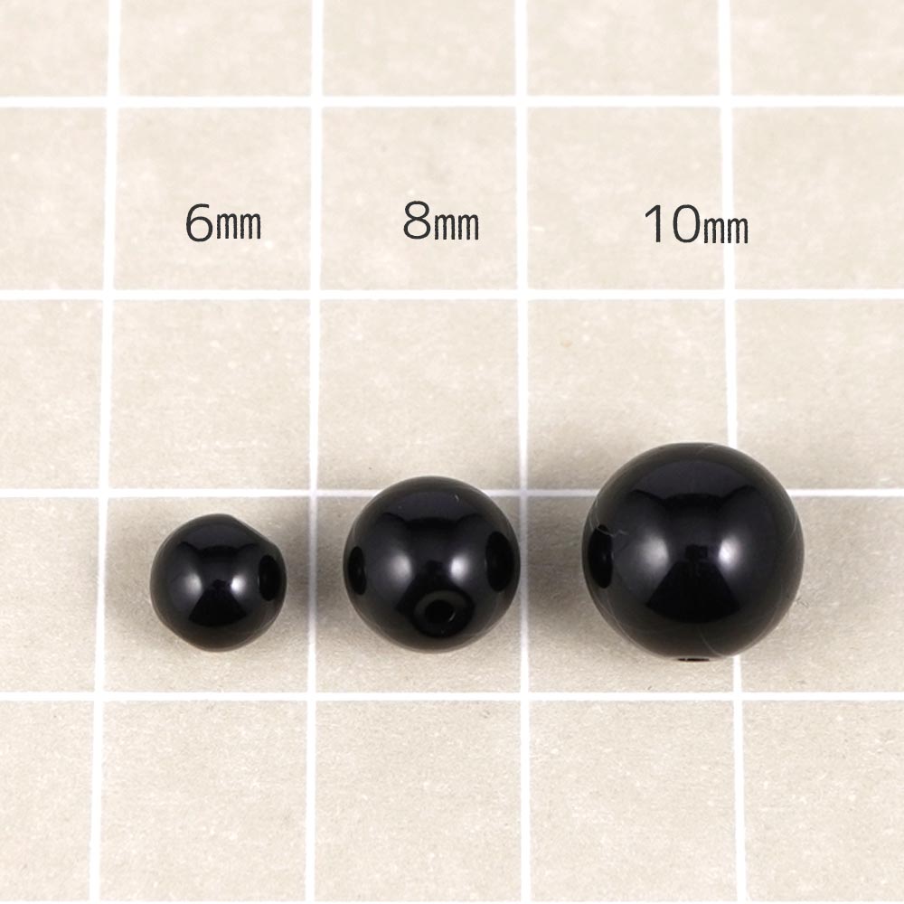 モリオン 6mm 丸玉 1粒 粒売り バラ 黒水晶 天然石 粒 玉 素材 