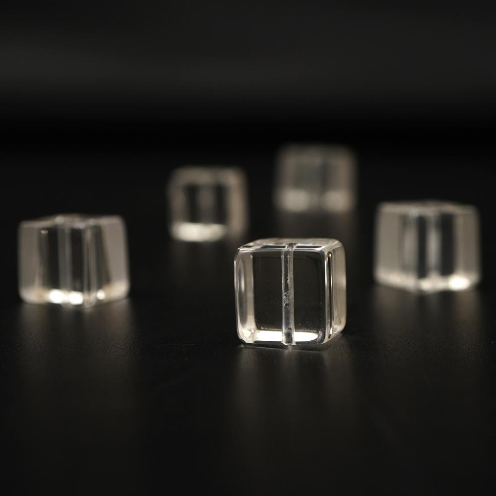 水晶 12mm キューブ ビーズ 1粒 バラ売り 四角い アクセント