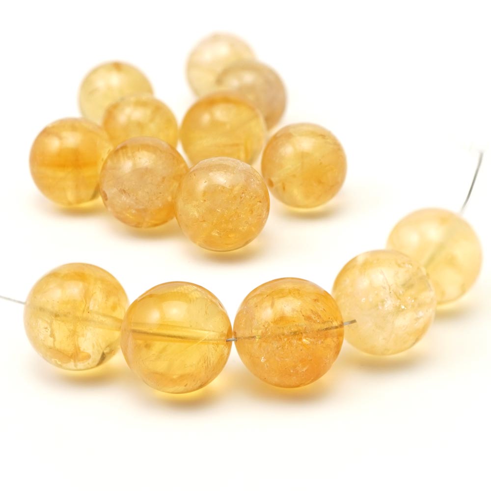 シトリン 12mm 丸玉 ビーズ 1粒 バラ売り 黄水晶 大粒 天然石