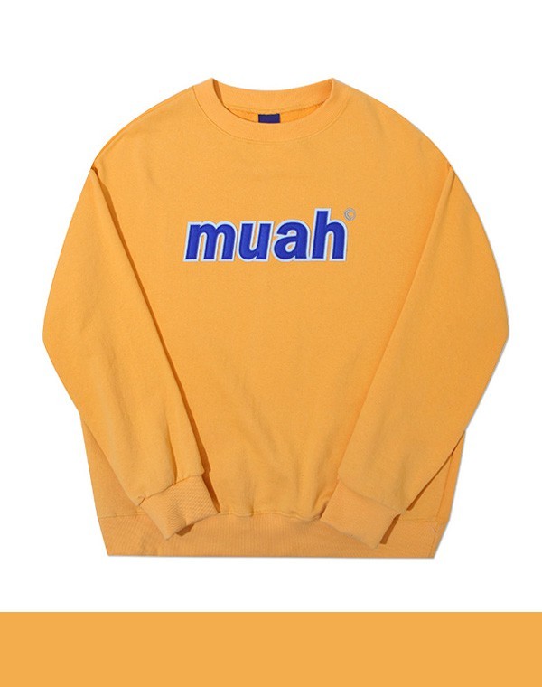 クルースエット1番人気 送料無料 muah muah ムーアムーア SIGNATURE COMBI LOGO SWEAT 韓国ブランド正規商品  スウェット裏起毛クルー :MUT19082:ABETTOR SELECT Yahoo!店 - 通販 - Yahoo!ショッピング