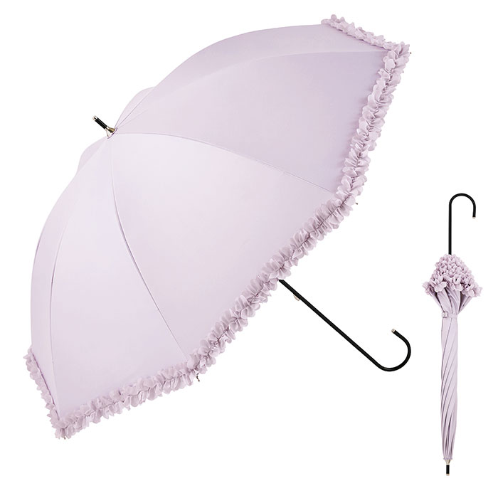 【未使用】グレイシー ショート傘 日傘 晴雨兼用 バイカラー フリル 8本骨 ② 未使用】グレイシー ショート傘 日傘 晴雨兼用 バイカラー