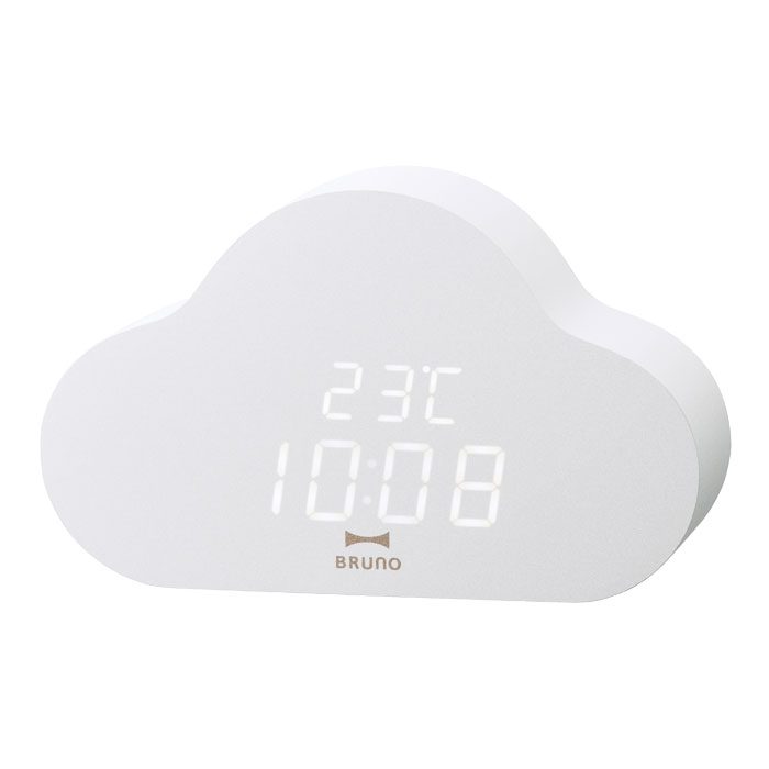 BRUNO モチーフクロック クラウドクロック 時計 置き時計 ブルーノ 置時計 目覚まし時計 卓上時計 温度計 雲 おしゃれ かわいい 送料無料 | BRUNO | 01