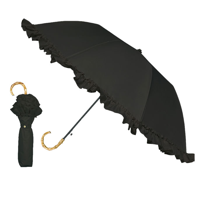 pinktrick 完全遮光 フリル 日傘 ジャンプ 折りたたみ傘 かさ 傘 晴雨兼用 はっ水 遮熱 完全 遮光 送料無料｜abloom｜04