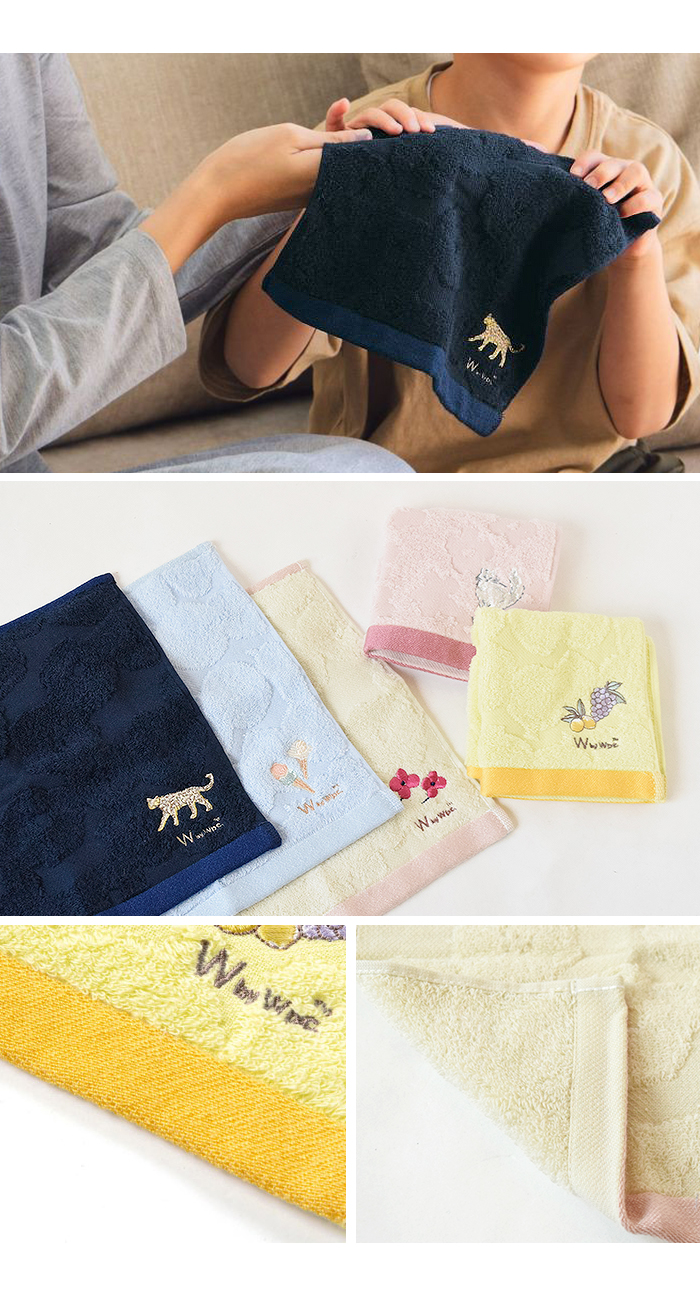 Wpc. W by 刺繍ワンポイントタオルハンカチ 2枚セット タオル